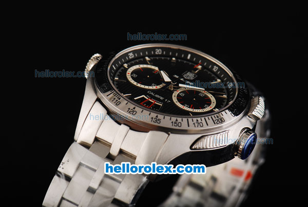 Tag Heuer SLR Mercedes-Benz Swiss Valjoux 7750 Automatic Movement Full Steel with Black Dial and Silver Stick Markers - Click Image to Close